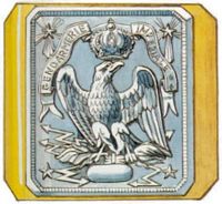 Gesp van het sabelkoppel van de Keizerlijke Gendarmerie 1810-’13. Gekroonde Keizerlijke Franse adelaar tussen vier sterren en een lint met de naam van de dienst.