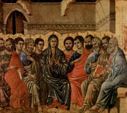 Een typisch westers beeld van Pinksteren, Duccio di Buoninsegna (1308)