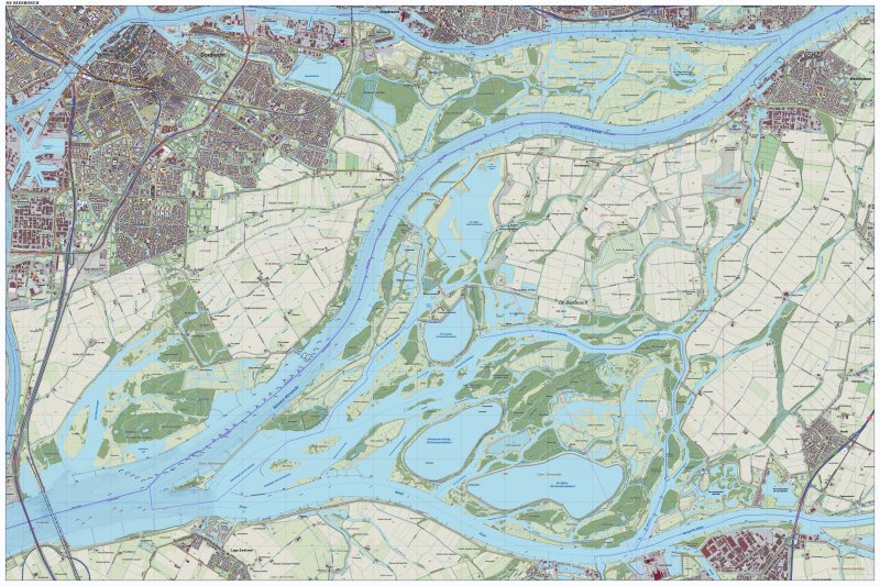 2015 Topografische kaart Nationaal Park De Biesbosch