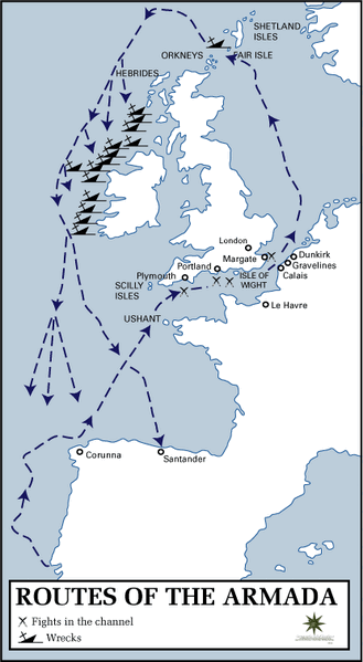 Bestand:Routes of the Spanish Armada.gif